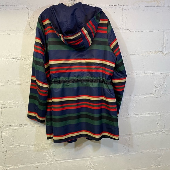 C Wonder Bright Stripe 3/4 Length Reversible (Navy)Jacket Pockets Adjust Waist - Picture 10 of 10